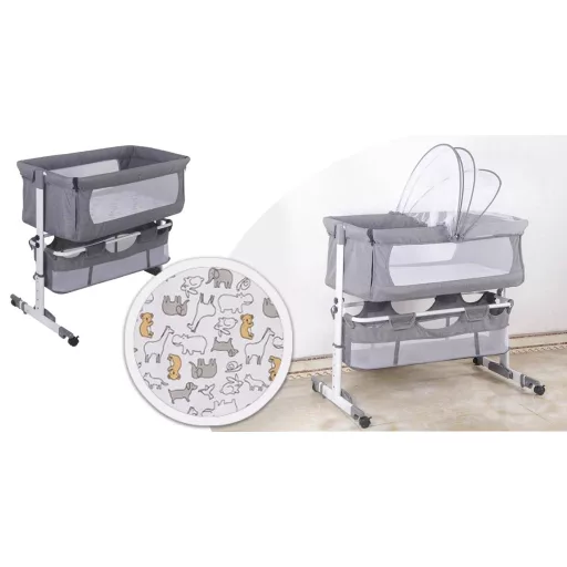 Culla per bambini regolabile con ruote e rete anti-insetti - Design portatile per casa e viaggi