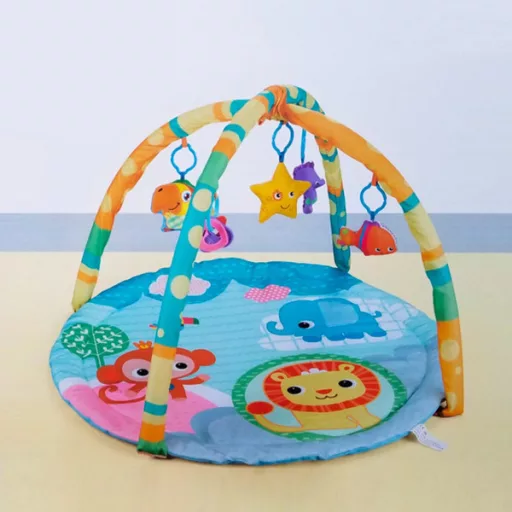 Tappeto da gioco in cotone morbido per bambini con arco attività e giocattoli in peluche