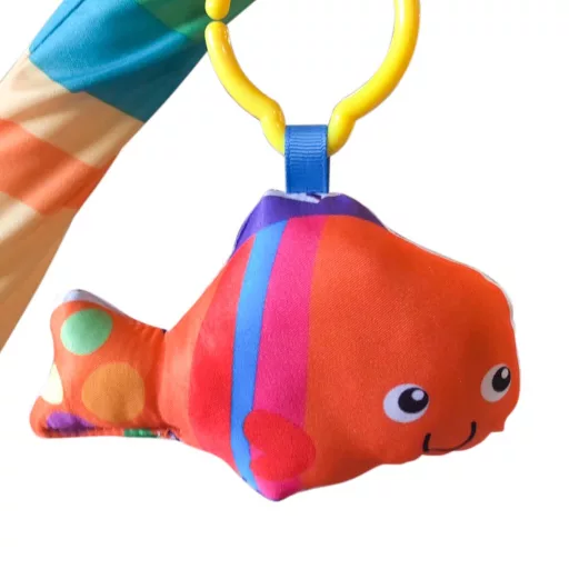 Tappeto da gioco in cotone morbido per bambini con arco attività e giocattoli in peluche
