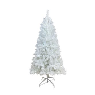   Albero di Natale artificiale bianco - 120 cm, rami pieghevoli, base in metallo