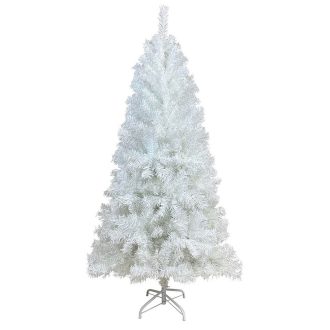   Albero di Natale artificiale bianco - 180 cm con rami pieghevoli e base in metallo