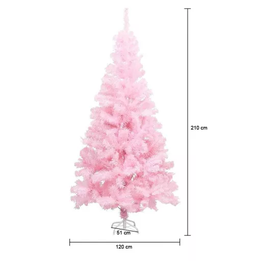 Albero di Natale artificiale rosa - 210 cm, facile da montare, varie dimensioni