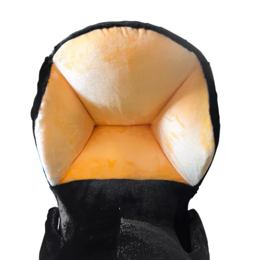 Sedia a dondolo in peluche a forma di pinguino con musica per bambini - Design ergonomico, struttura in legno, capacità di 30 kg