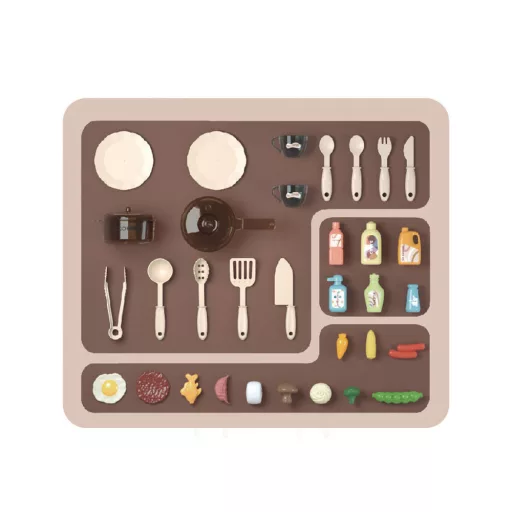 Set da cucina rossa con 35 accessori - Esperienza di cucina interattiva per bambini