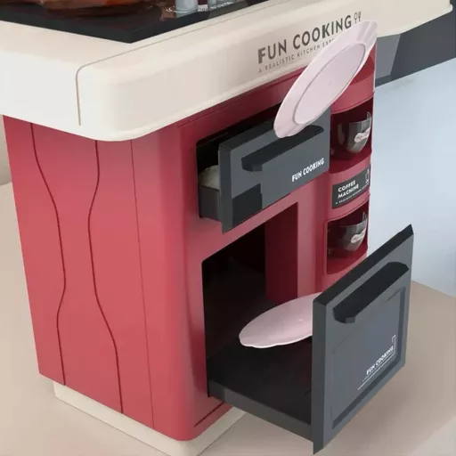 Set da cucina rossa con 35 accessori - Esperienza di cucina interattiva per bambini