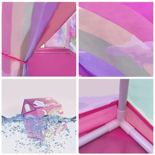 Tenda da gioco colorabile per bambini - rifugio creativo in tela con 12 pennarelli