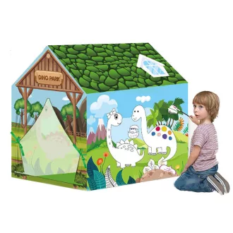   Tenda da gioco colorabile per bambini - rifugio creativo in tela con 12 pennarelli, portatile e lavabile