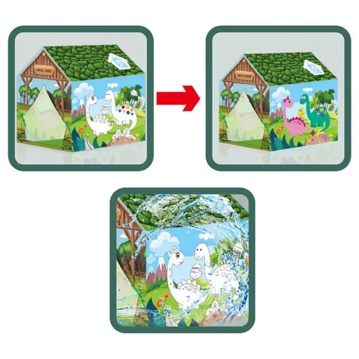 Tenda da gioco colorabile per bambini - rifugio creativo in tela con 12 pennarelli, portatile e lavabile
