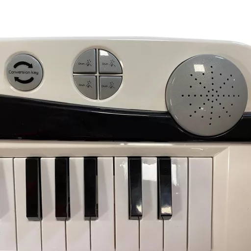 Sintetizzatore per bambini - 8 suoni, controllo del volume, opzioni bianco e rosso