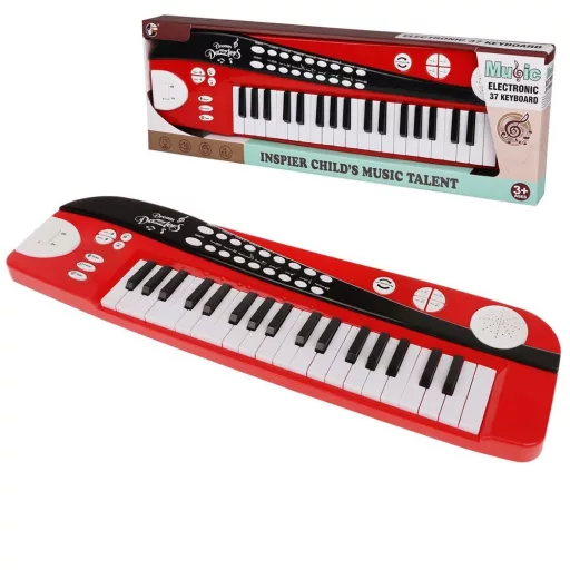 Sintetizzatore per bambini - 8 suoni, controllo del volume, design compatto, disponibile in rosso e bianco