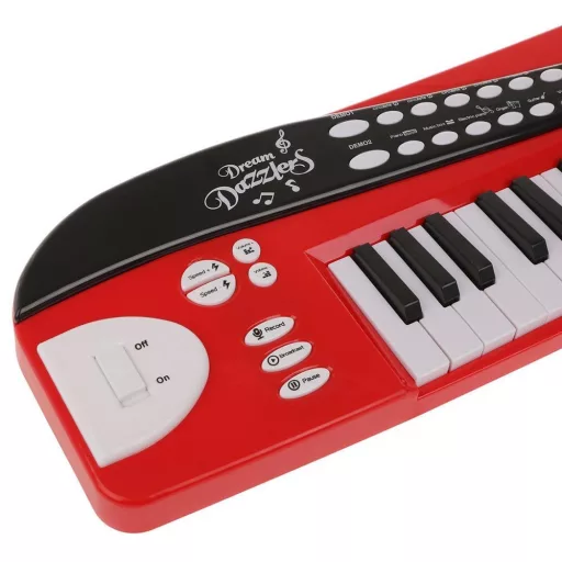 Sintetizzatore per bambini - 8 suoni, controllo del volume, design compatto, disponibile in rosso e bianco