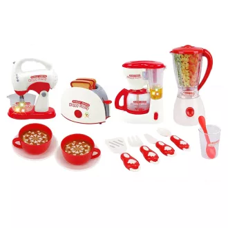   Set di elettrodomestici per bambini 4 pezzi con suoni realistici e 8 accessori