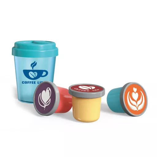 Macchina da caffè a capsule giocattolo realistica con tazza a cambio di temperatura