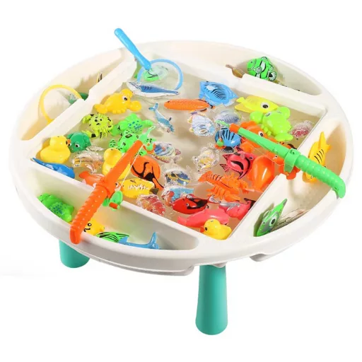 Tavolo da gioco interattivo per la pesca per bambini - Sviluppa le abilità motorie fini con figure e accessori colorati