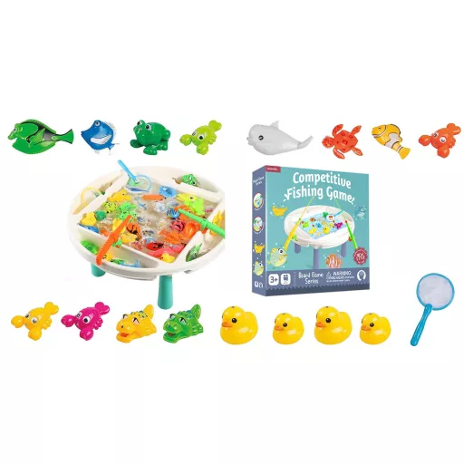Tavolo da gioco interattivo per la pesca per bambini - Sviluppa le abilità motorie fini con figure e accessori colorati