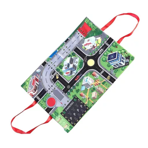 Set di tappeti da pompiere con auto e segnali stradali - Interattivo e portatile