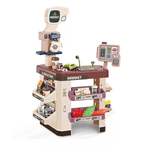Set da gioco supermercato interattivo con 60 accessori per bambini