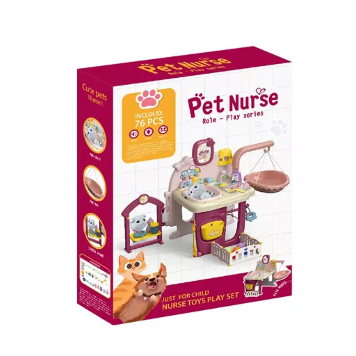 Set di gioco interattivo per la cura degli animali domestici da 72 pezzi per bambini