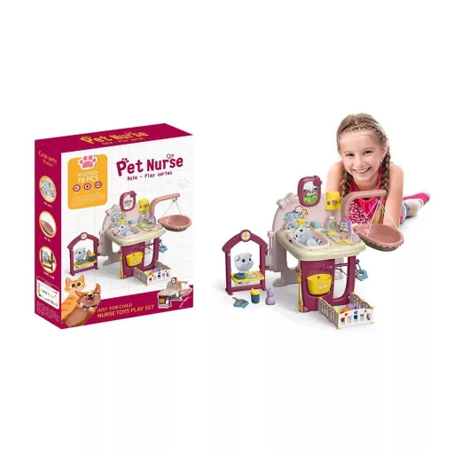 Set di gioco interattivo per la cura degli animali domestici da 72 pezzi per bambini