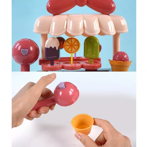 Set di gelato da 22 pezzi con paletta funzionante e supporto per bambini