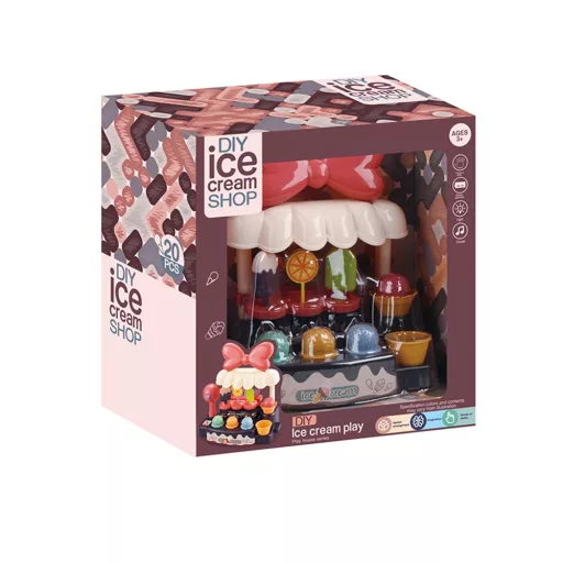 Set di gelato da 22 pezzi con paletta funzionante e supporto per bambini