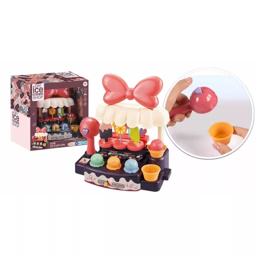 Set di gelato da 22 pezzi con paletta funzionante e supporto per bambini
