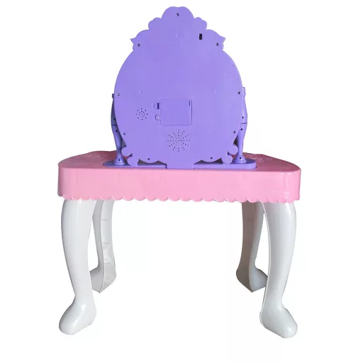 Tavolo da trucco e pianoforte 2-in-1 per principesse con specchio interattivo e 13 accessori