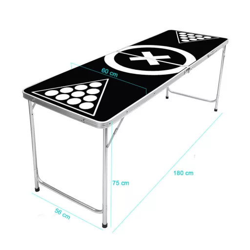 Set di Beer Pong con Tavolo Pieghevole, 50 Bicchieri e 6 Palline