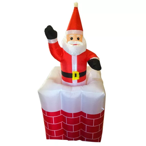 Decorazione di Natale Santa Gonfiabile con Luci LED - 157x67x67 cm