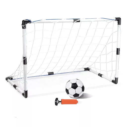 Set di porte da calcio portatili 2-in-1 con pallone e pompa - Dimensioni regolabili per divertimento all'aperto