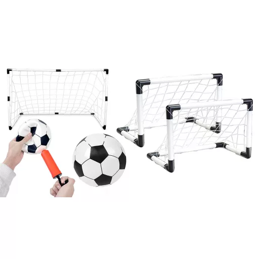 Set di porte da calcio portatili 2-in-1 con pallone e pompa - Dimensioni regolabili per divertimento all'aperto