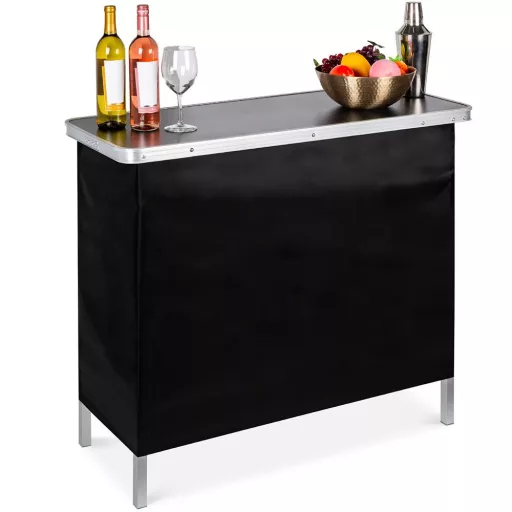 Bancone bar pieghevole portatile con copertura rimovibile per uso interno ed esterno