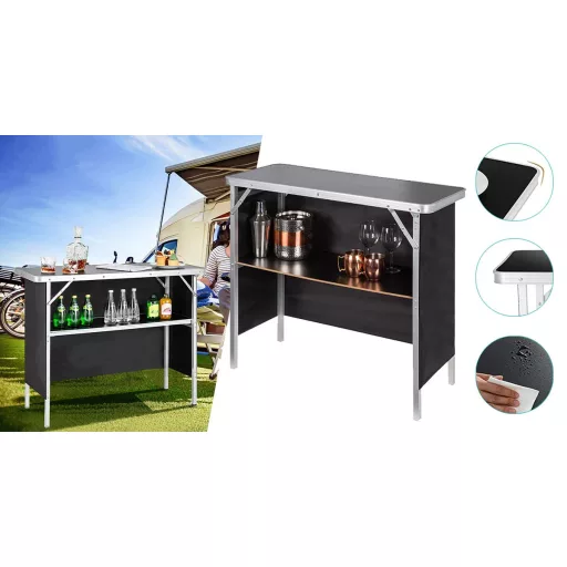 Bancone bar pieghevole portatile con copertura rimovibile per uso interno ed esterno