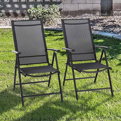 Sedia da giardino pieghevole in alluminio - Capacità 100 kg, compatta e portatile