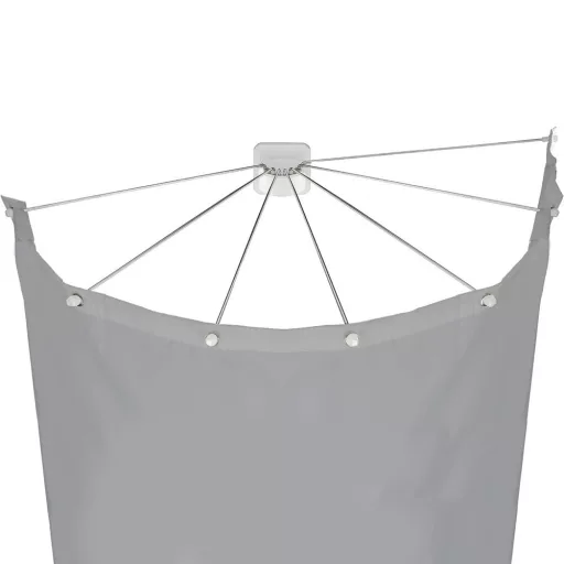 Supporto per tenda da doccia a forma di ombrello con tenda regalo grande (265 x 200 cm)