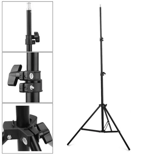 Kit di illuminazione da studio portatile con luce bianca fredda 5500K e treppiede regolabile