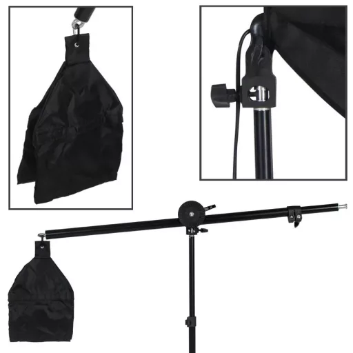 Kit di illuminazione da studio portatile con luce bianca fredda 5500K e treppiede regolabile
