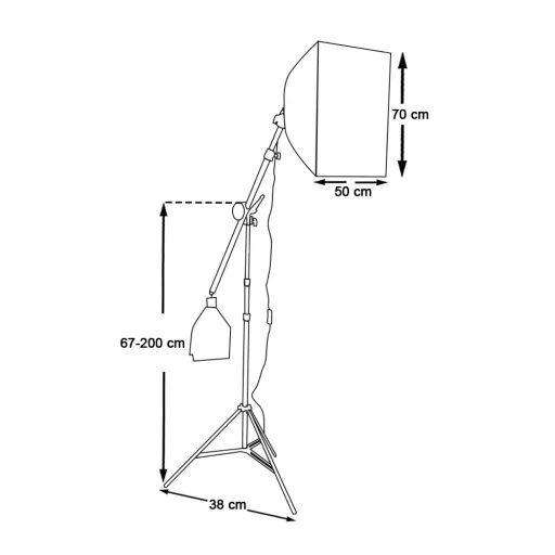 Kit di illuminazione da studio portatile con luce bianca fredda 5500K e treppiede regolabile