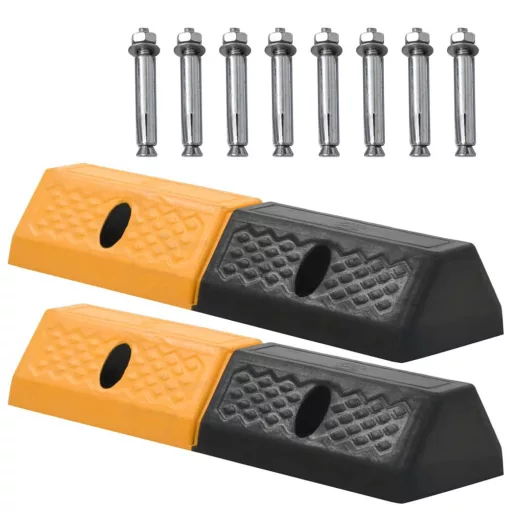 Set di paraurti da parcheggio in gomma durevole - Resistente alle intemperie, Antiscivolo, Capacità di 2 tonnellate