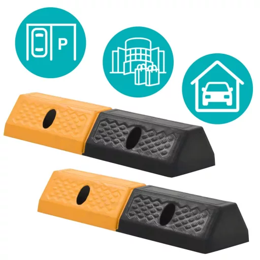 Set di paraurti da parcheggio in gomma durevole - Resistente alle intemperie, Antiscivolo, Capacità di 2 tonnellate