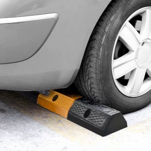 Set di paraurti da parcheggio in gomma durevole - Resistente alle intemperie, Antiscivolo, Capacità di 2 tonnellate