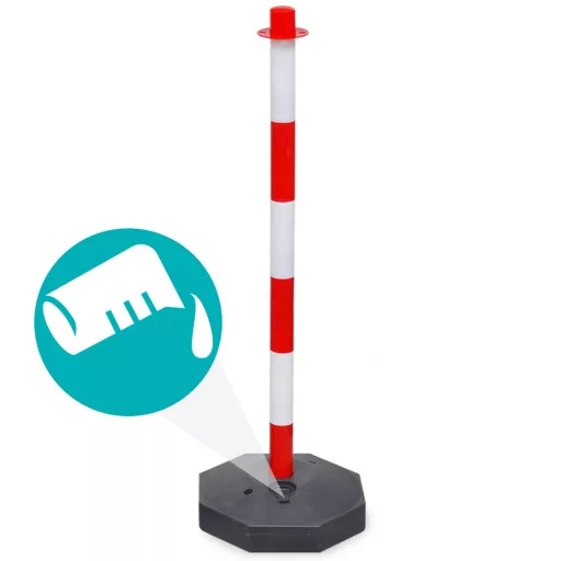 Set di 4 pali di traffico con catena da 20 m - Resistente alle intemperie e stabile
