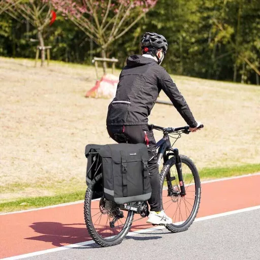 Borsa da bicicletta impermeabile da 33L con strisce riflettenti