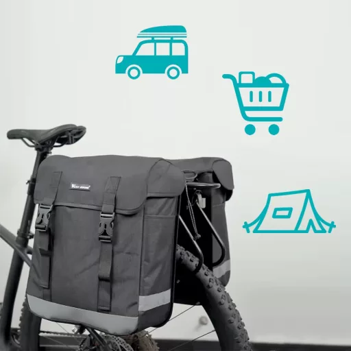 Borsa da bicicletta impermeabile da 33L con strisce riflettenti