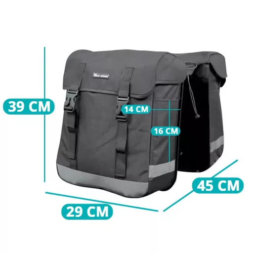 Borsa da bicicletta impermeabile da 33L con strisce riflettenti