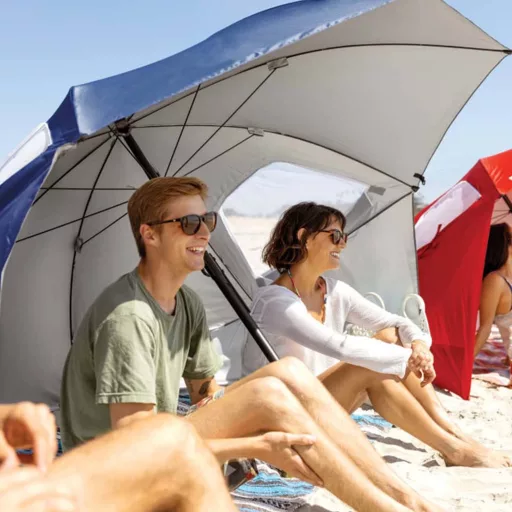 Ombrellone da spiaggia 223 cm con altezza regolabile e protezione UV