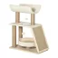 Albero per gatti beige a 2 livelli con pali per graffiare e letto in peluche