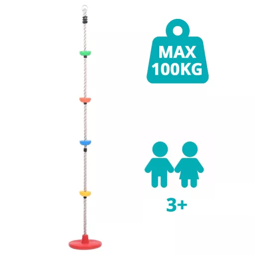 Corda da arrampicata e altalena 2-in-1 per bambini - Capacità di 100 kg, sedile antiscivolo