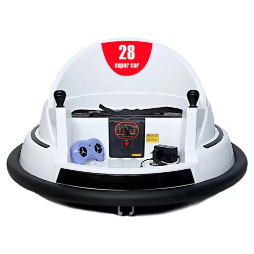 Auto da scontro elettrica per bambini con telecomando, rotazione a 360°, cintura di sicurezza e 200 palline