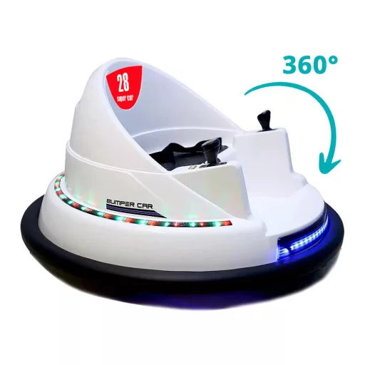Auto da scontro elettrica per bambini con telecomando, rotazione a 360°, cintura di sicurezza e 200 palline
